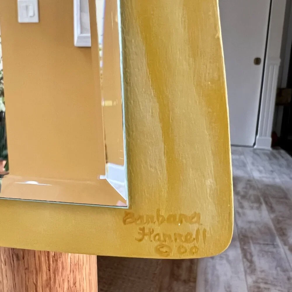 SALE! Vintage Barbara Hannell Painted Hanging Mirror